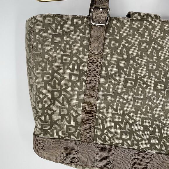 DKNY Monogram Two Handle Tote Gray - Picture 9 of 10